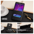 QWD factory price premium touch screen rotating view window color leather flip phone case for samsung note4